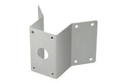 Metallwinkelhalterung mit mehreren Schraublöchern und einer zentralen Öffnung.