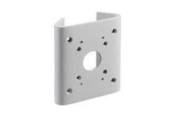 Metallhalterung mit mehreren Bohrungen und gebogenem Design.