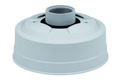 Weiße Kunststoffadapterkappe mit Gewinde und symmetrischem Design.