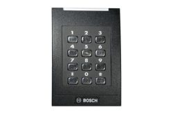 Eine schwarze Tastenfeld-Zugangskontrolleinheit von Bosch mit Nummerntasten von 0 bis 9 sowie Stern- und Raute-Tasten.