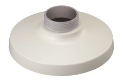Runder weißer Adapter oder Sockel mit einer zentralen Gewindeverbindung.