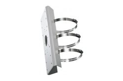 Ein Wandhalter aus Metall mit drei Befestigungsschellen.