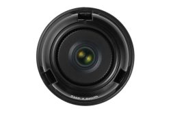 Kameraobjektiv direkt von vorne fotografiert, zeigt das Glas und die Beschriftung "5MP 7.0mm".