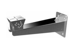Metallwinkelhalterung mit Rechteckprofil, mehreren Schraubenlöchern und verstärkter Basis.