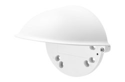 Ein weißer Wandhalter mit abgerundetem, halbkugelförmigem Design.