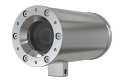 Kompaktkamera in einem robusten Gehäuse aus Metall mit mehreren Schrauben auf der Vorderseite.