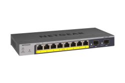 Gigabit Switch, L2, 10 Ports smart managed, PoE, 55W, 2x Gigabit Fiber
