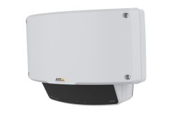Ein weißes rechteckiges elektronisches Gerät mit dem Aufdruck "AXIS Communications".