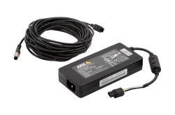 Netzteil mit langem Kabel und verschiedenen Anschlüssen.