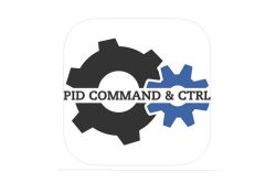 Zwei ineinander greifende Zahnräder, eines schwarz, das andere blau, mit dem Text "PID COMMAND & CTRL" darüber.