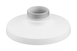Weiße, runde Metallbasis mit Gewindeanschluss oben.