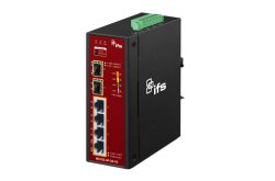 Medienkonverter, Unmanaged, 4x RJ45, 2x SFP, 48VDC, PoE 30 W