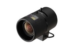 Ein schwarzes Kameraobjektiv mit Kabel und Aufschrift "TAMRON".