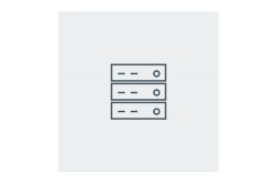 Dreifaches Server-Symbol auf grauem Hintergrund.
