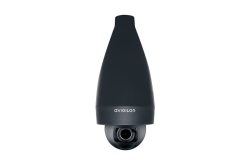 Eine schwarze Überwachungskamera der Marke Avigilon.