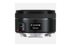 Canon 50mm Kameraobjektiv mit Fokussierschaltern für AF und MF.