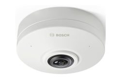 Bosch Überwachungskamera in Weiß mit Rundlinsen-Design.