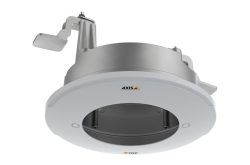 Runder, deckenmontierter Kamerahalter von Axis Communications in Grau und Weiß.