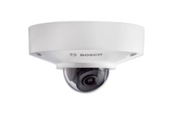 Kuppelüberwachungskamera von Bosch mit weißem Gehäuse, geeignet für Deckenmontage.