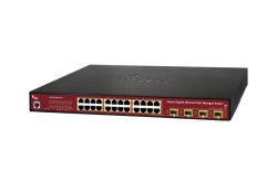 Gigabit Switch, managed, 24x RJ45 Gbit , 4x shared SFP Gbit, 380W PoE