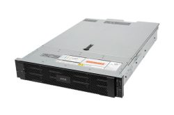 Ein silberner Server mit schwarzer Front und Lüftungsgitter, von der Marke Axis.