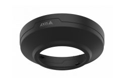 Ein schwarzer Kameraadapterring von Axis Communications, zylindrische Form mit offener Mitte.