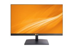 Ein Computerbildschirm mit einem modernen Design und einem orangen Hintergrundbild.