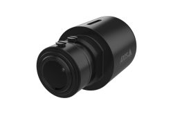 Eine schwarze Sicherheitskamera von AXIS Communications.