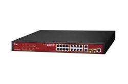 Ethernet Switch, Web Smart, 16x RJ45 (PoE), 2x SFP, 2x RJ45 (Upload)