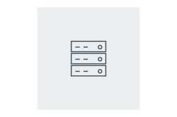 Symbol eines Servers mit drei gestapelten Festplatten in einer Reihe.