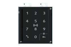 Eine schwarze numerische Tastatur mit Ziffern von 0 bis 9, einem Antennensymbol, einem Telefonsymbol und einem Bluetooth-Schlüsselsymbol.
