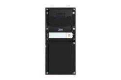 Ein schwarzes elektronisches Gerät im Hochformat mit sichtbaren Schrauben und Lüftungsschlitzen.
