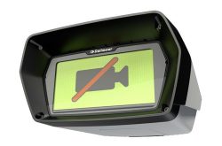 Eine Kamera mit einem Bildschirm, der ein durchgestrichenes Videosymbol anzeigt.