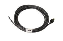 Ein schwarzes 10-Meter-Kabel mit Stecker.