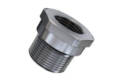 Metallgewindeadapter mit Sechskantkopf und Innengewinde.