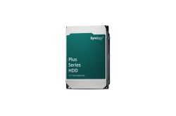 3,5-Zoll-Festplatte der Serie "Plus" von Synology mit grünem Etikett.