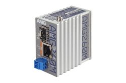 Industrieller Mini Medienkonverter, 1 x 10/100BT RJ45 30W, 1 x 100/1GBFX SFP Slot, 48-56 VDC Input, DIN Rail / Wandmontage