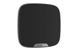 Ein schwarzes, quadratisches Gerät mit abgerundeten Ecken und dem Schriftzug "AJAX" unten.