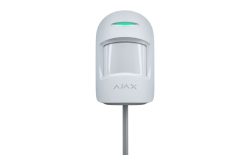 Bewegungsmelder in Weiß von Ajax mit grünem Lichtindikator.
