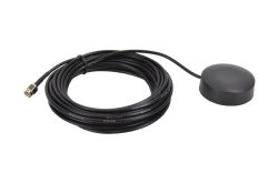 Ein schwarzes Kabel mit einem runden, flachen Sensor am Ende, geeignet für elektronische Verbindungen.