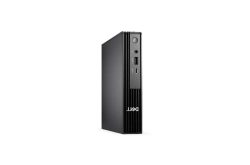 Ein schwarzer Mini-PC mit Lüftungsschlitzen und mehreren Anschlüssen auf der Vorderseite.