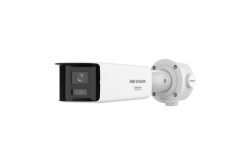 Überwachungskamera von Hikvision mit rechteckigem Gehäuse, montiert an einer Wandhalterung.