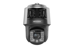 Überwachungskamera von Hikvision mit mehreren Linsen und einem robusten Gehäuse.