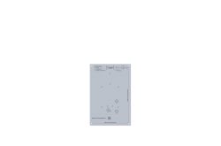 Graue Installationsschablone mit Bohrmarkierungen, Ausrichtungshinweisen und Maßangaben von 190 × 410 mm