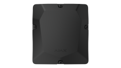 Schwarzes, quadratisches Gerät mit abgerundeten Ecken und dem Schriftzug "AJAX" unten.