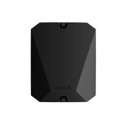 Ein schwarzes, achteckiges Gerät mit dem Schriftzug "AJAX" auf der Vorderseite.