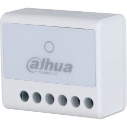 Weiße Dahua Technologiebox mit sechs runden Öffnungen an der Unterseite und dem Dahua-Logo oben.