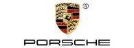 Porsche-Logo mit Wappen und Schriftzug.