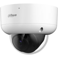 Weißer Dome-Überwachungskamera von Dahua mit transparentem Gehäuse für den Kameraeinsatz.