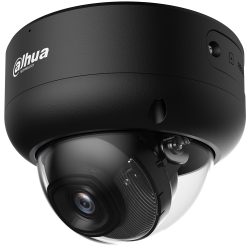 Schwarze Überwachungskamera von Dahua Technology mit einer kuppelförmigen Linse.